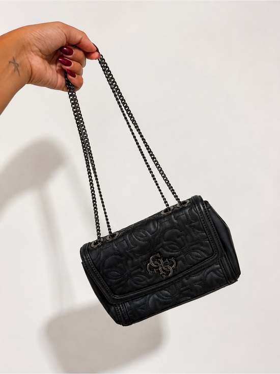 G by Guess Handbags - G by Guess Black Quilted Logo Chain Shoulder Bag
